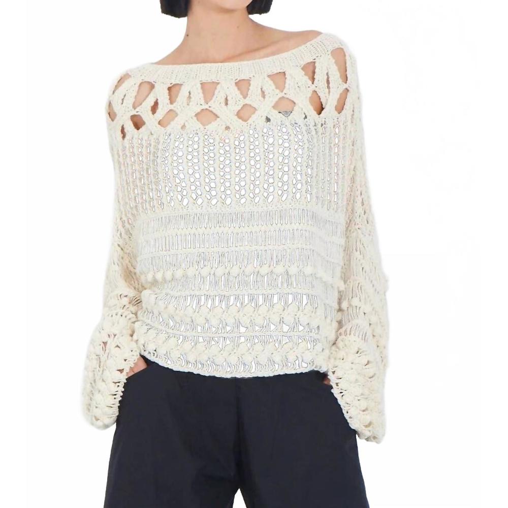 NEW MATTHILDUR basket sweater in cream